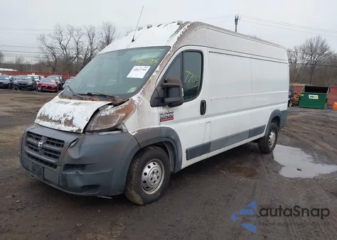 2015 Ram Promaster 2500 High Roof z USA, uszkodzony, nr VIN 3C6TRVDG5FE504753